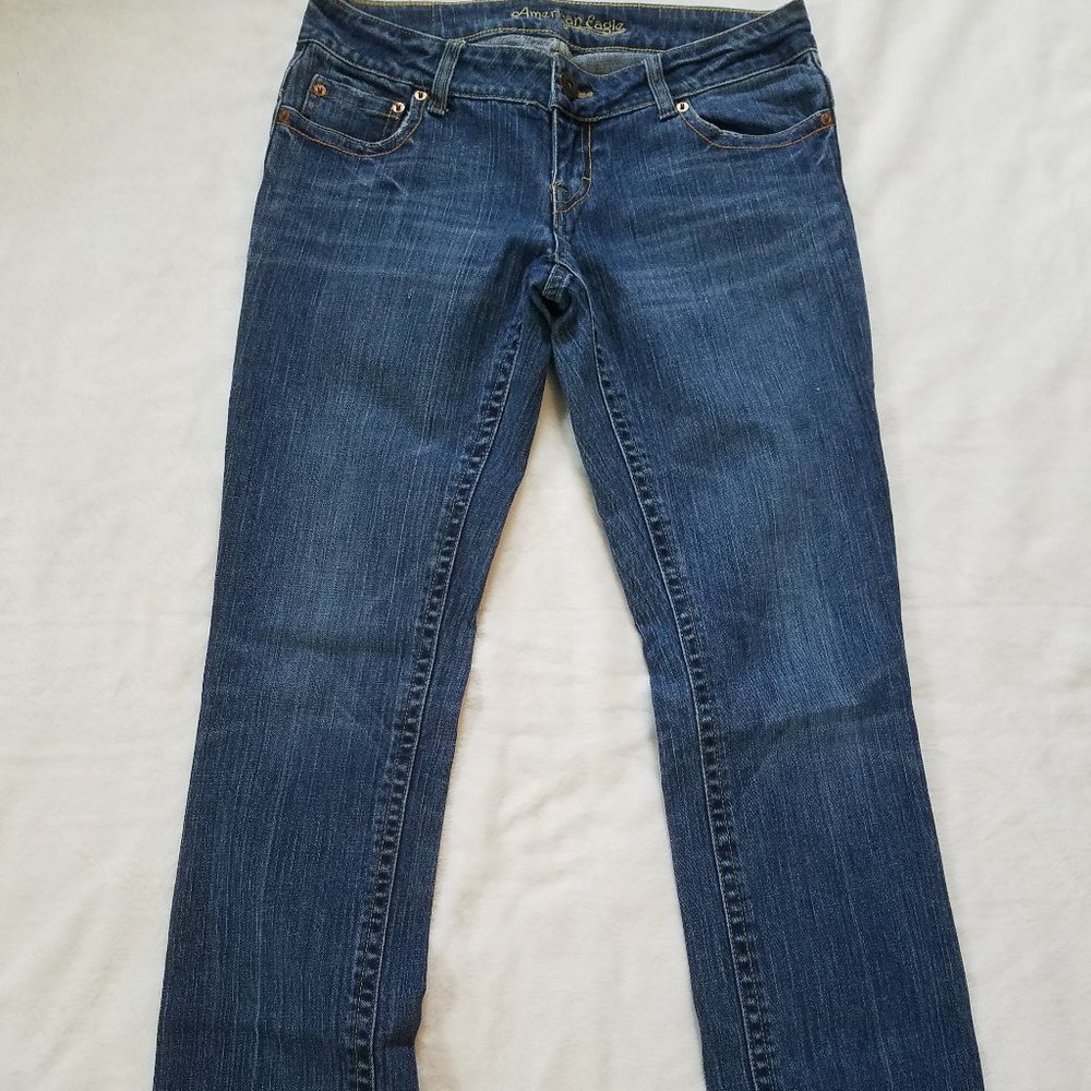 American Eagle Outfitters Dark Blue Straight Leg Jeans